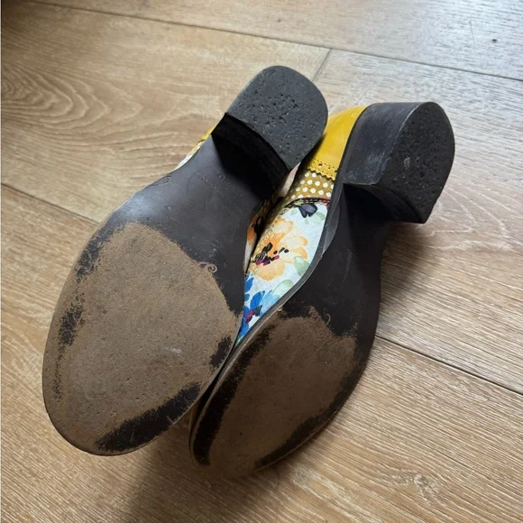 Irregular Choice Floral Yellow Oxford Shoes - Picture 7 of 8